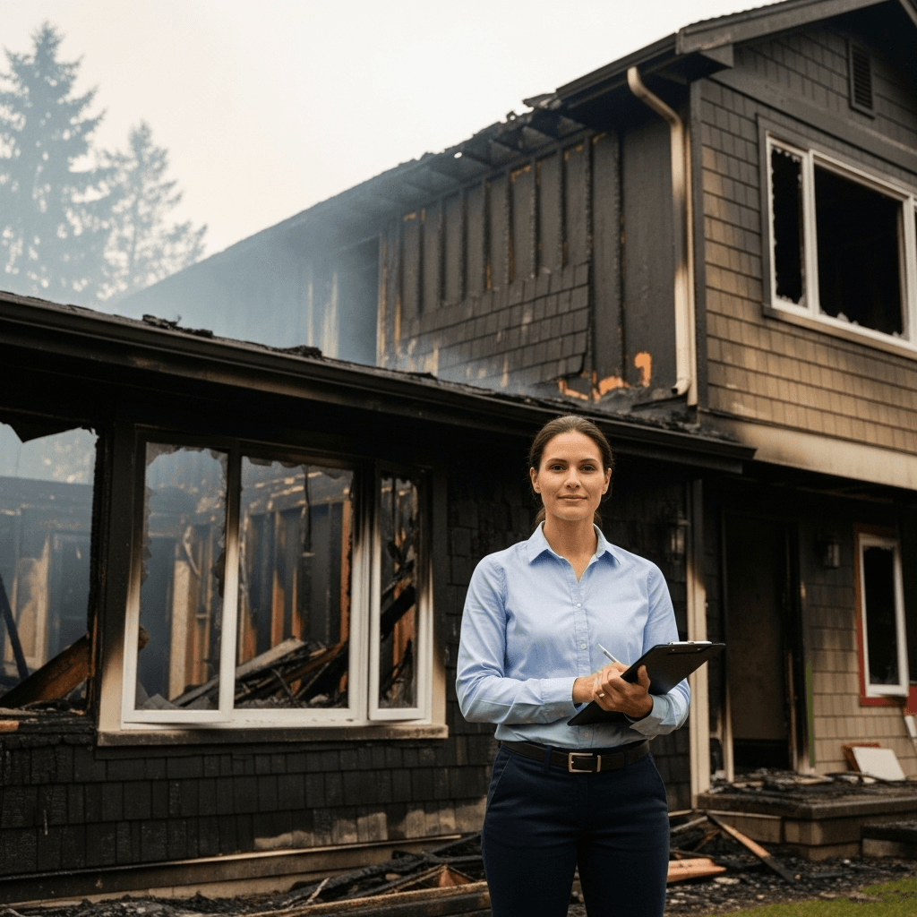 House with fire damage